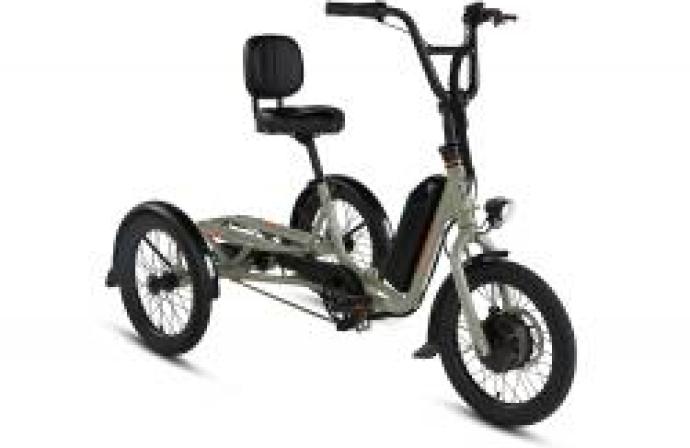An image of an electrified tricycle. 